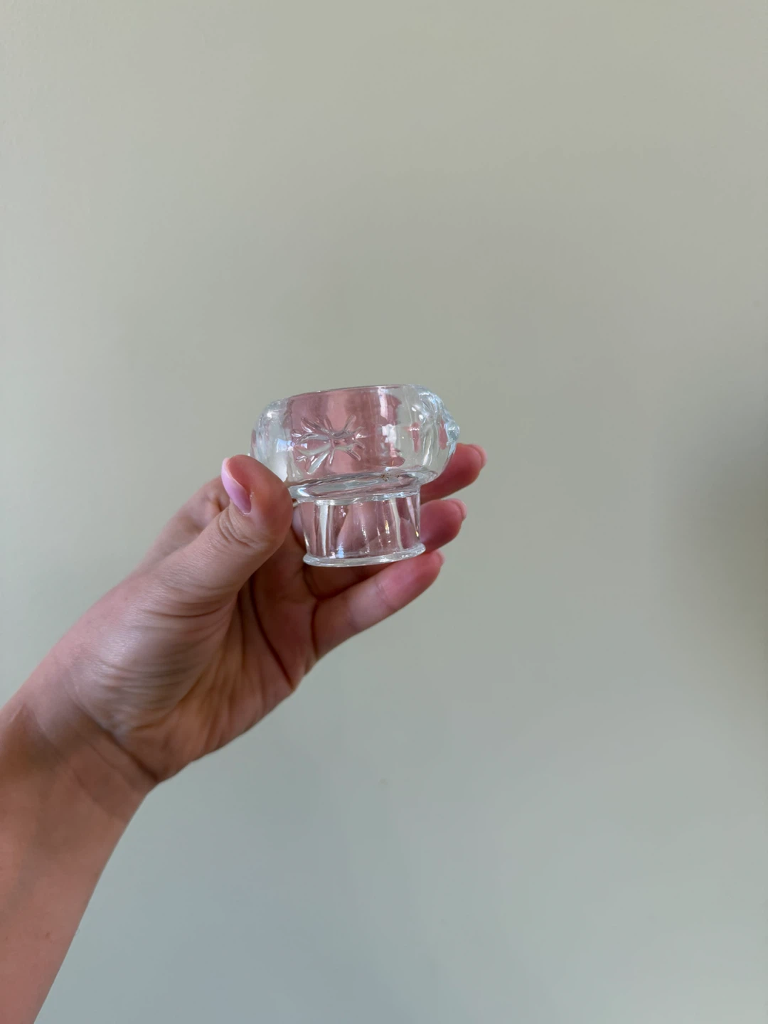 Set of 6 Clear Glass candle holders - photo 2