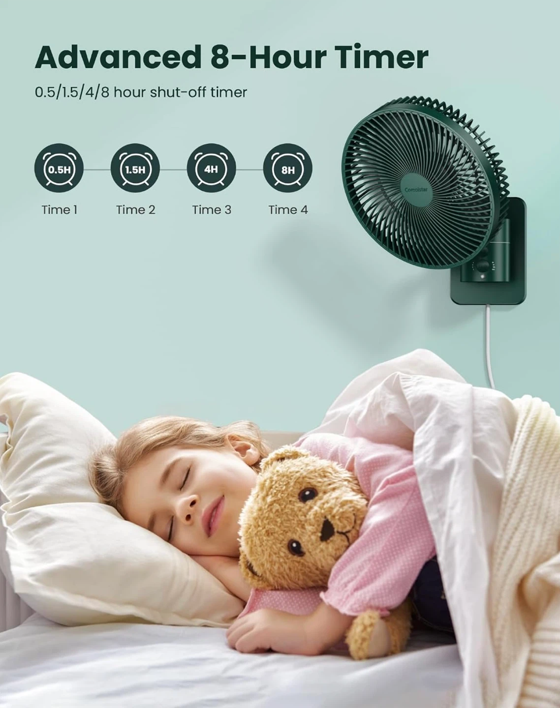 Comoistar Wall-Mounted Fan with Remote - photo 4