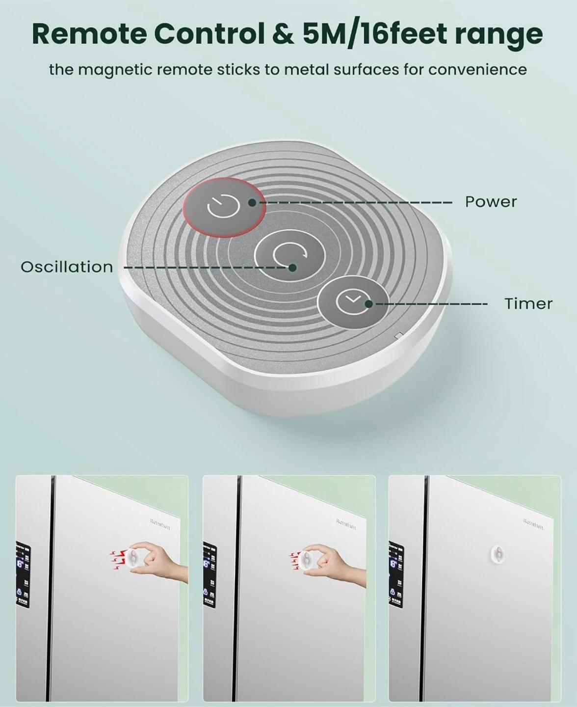 Comoistar Wall-Mounted Fan with Remote - photo 5