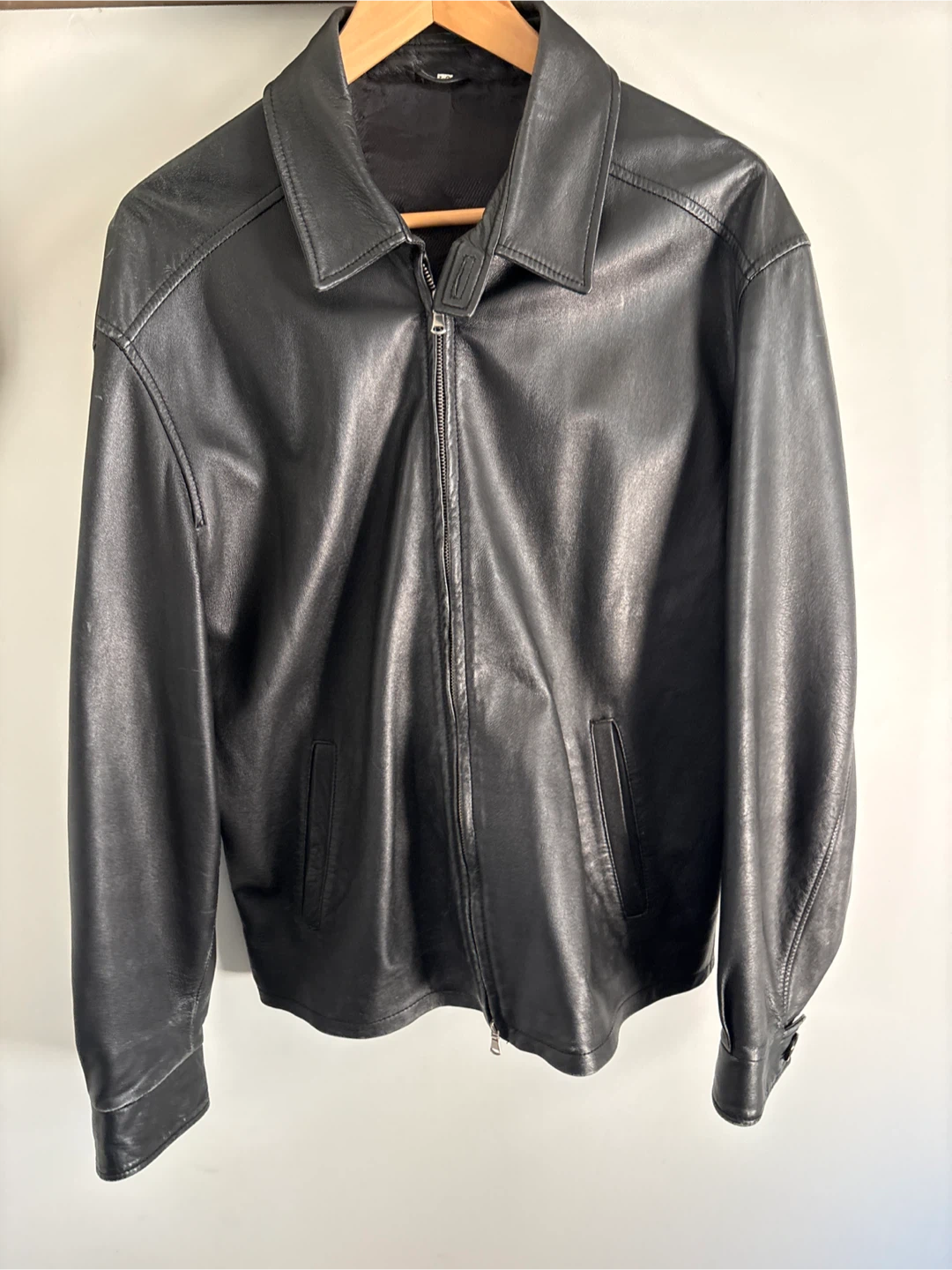 Black leather jacket