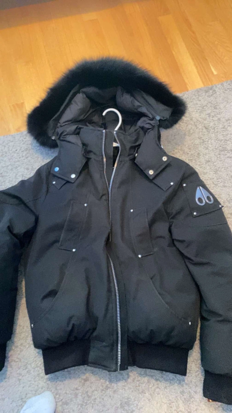 Moose Knuckles Black Bomber Jacket