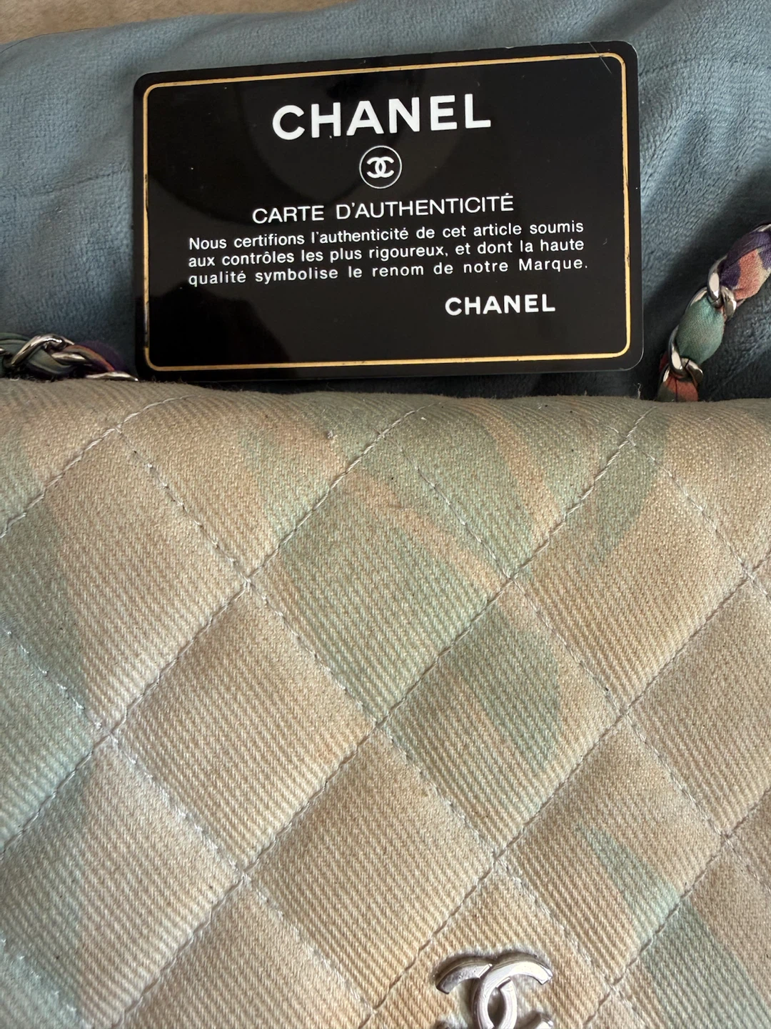 CHANEL Jungle Jeans Wallet on Chain - Quilted Canvas - photo 3