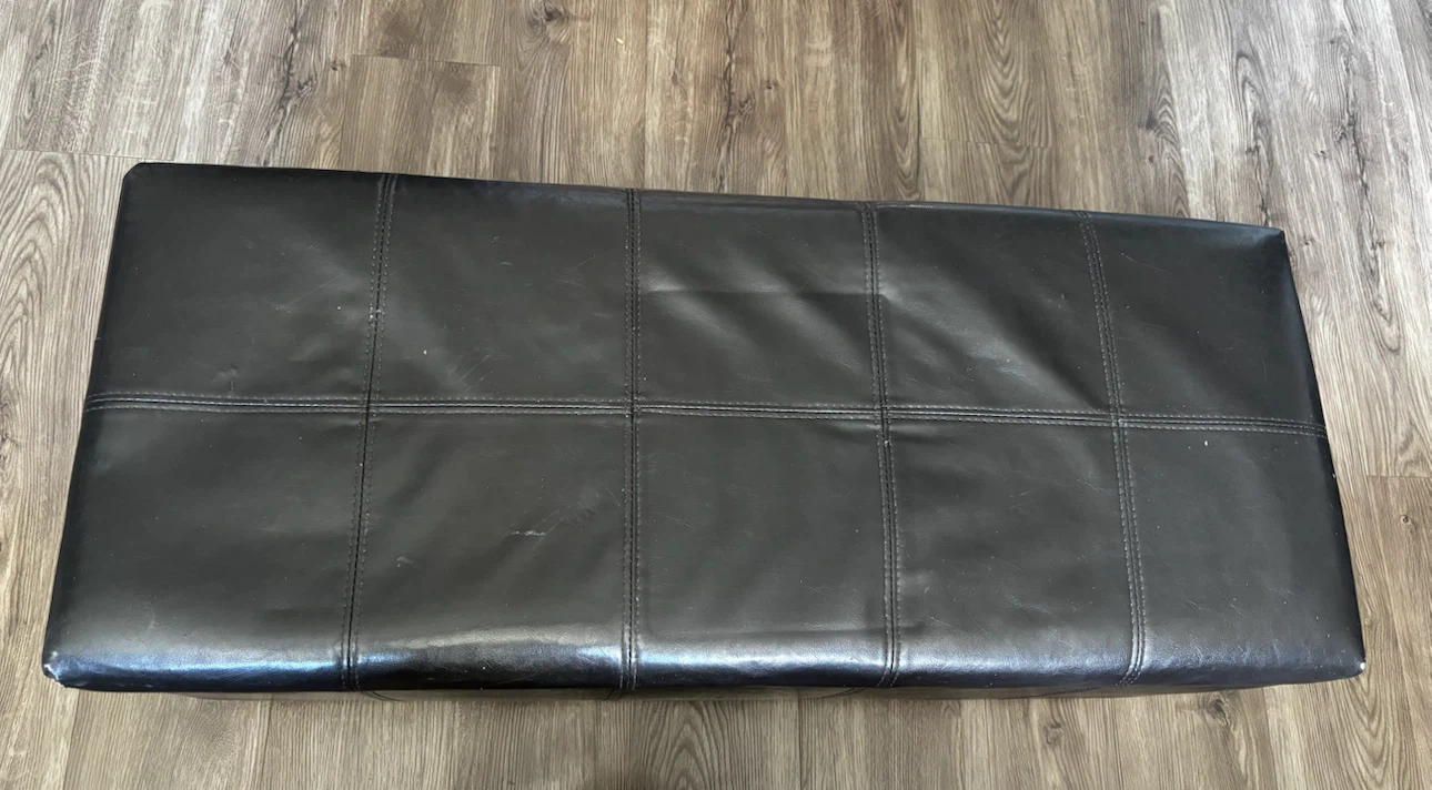 Dark brown Faux Leather Storage Ottoman Bench