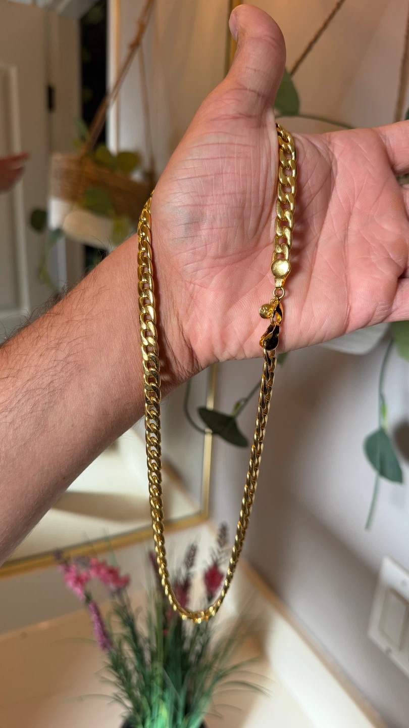 Gold-Tone Curb Chain Necklace