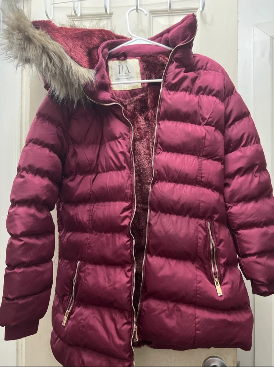 IA Icon Apparel Burgundy Puffer Jacket