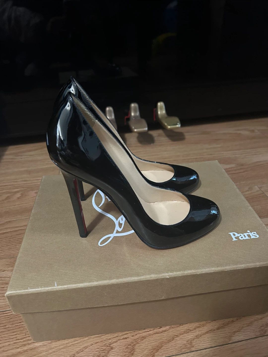 Size 5 Christian Louboutin Lady Lynch 120 Heels Black