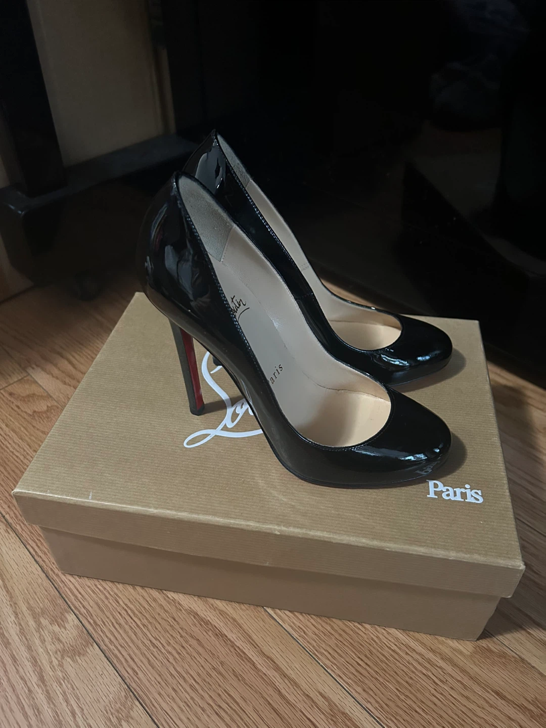 Size 5 Christian Louboutin Lady Lynch 120 Heels Black - photo 2