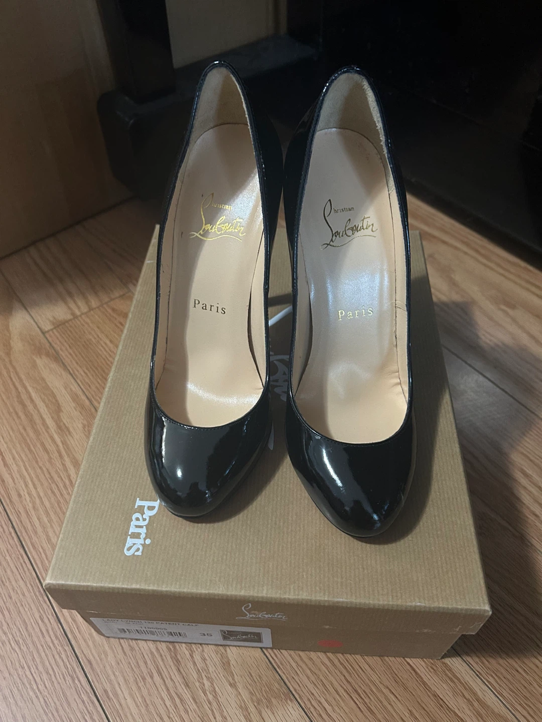 Size 5 Christian Louboutin Lady Lynch 120 Heels Black - photo 3