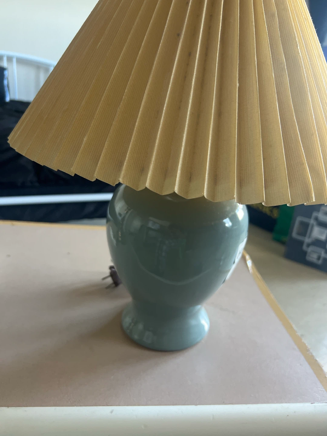 Ceramic Table Lamp with Pleated Shade