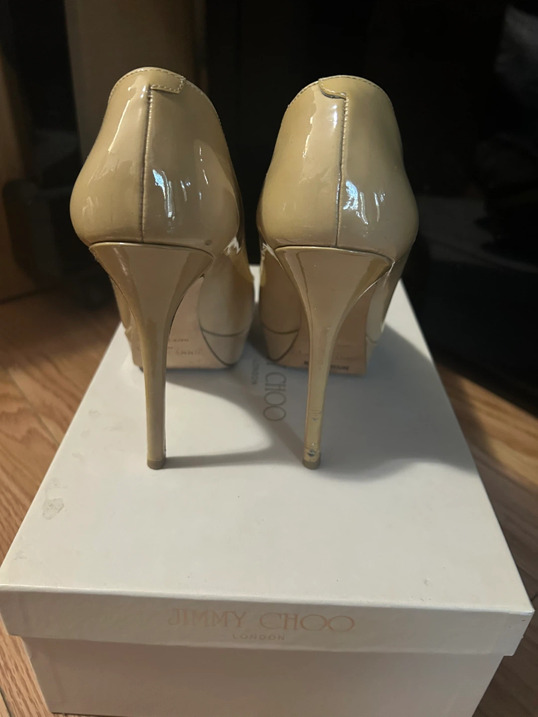 Size 5 Jimmy Choo Cosmic Nude Patent Pumps - photo 2