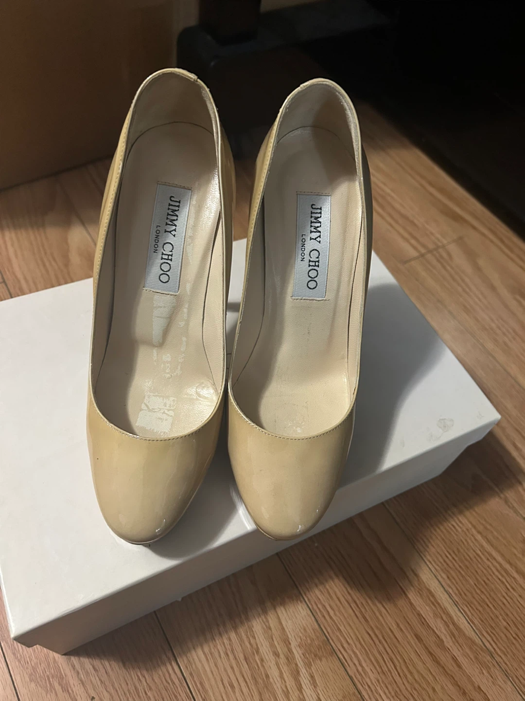 Size 5 Jimmy Choo Cosmic Nude Patent Pumps - photo 3