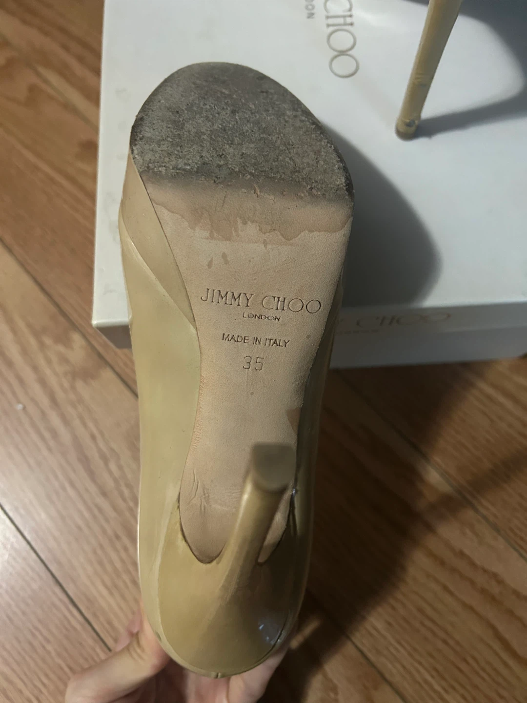 Size 5 Jimmy Choo Cosmic Nude Patent Pumps - photo 5