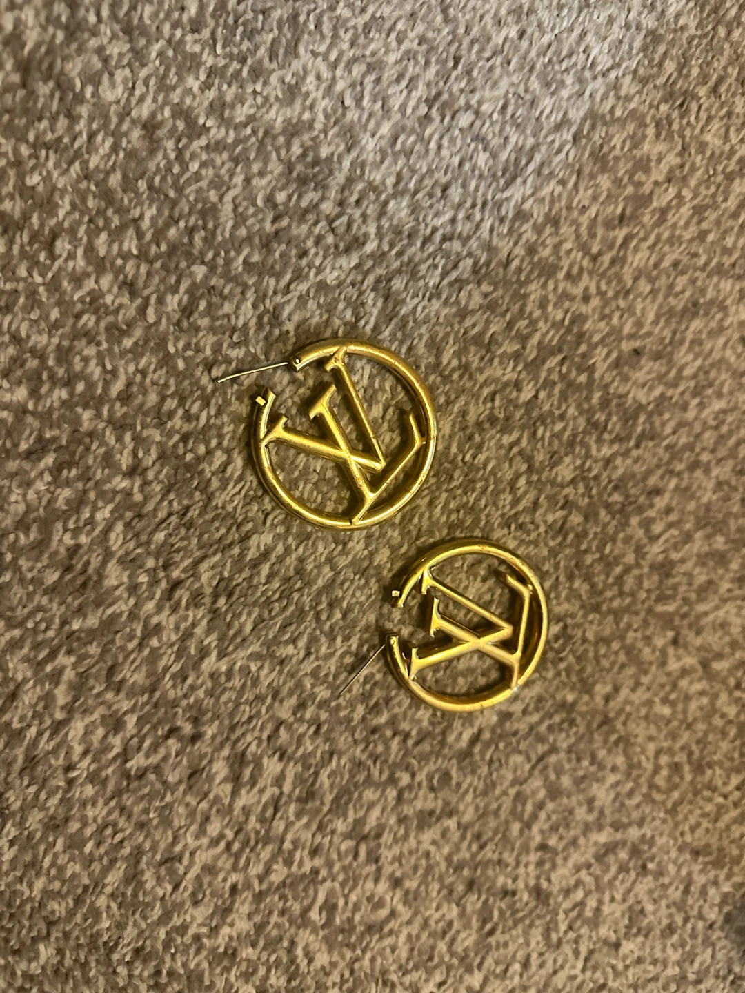 Louis Vuitton LV Logo Hoop Earrings
