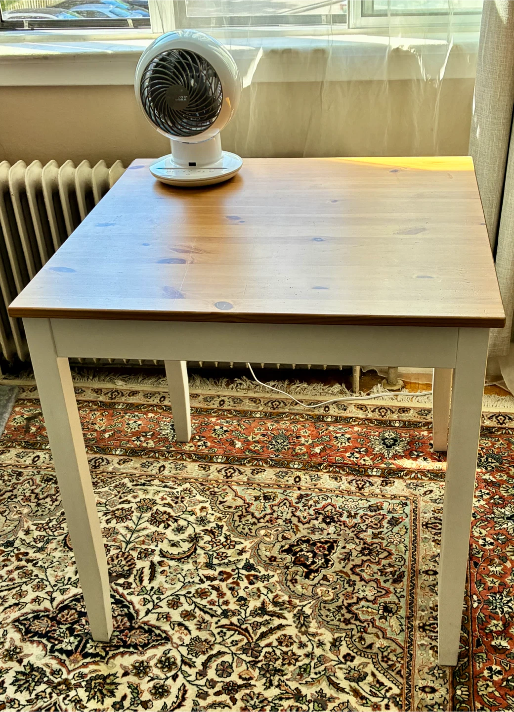 IKEA Lerhamn Pine and White Side Table