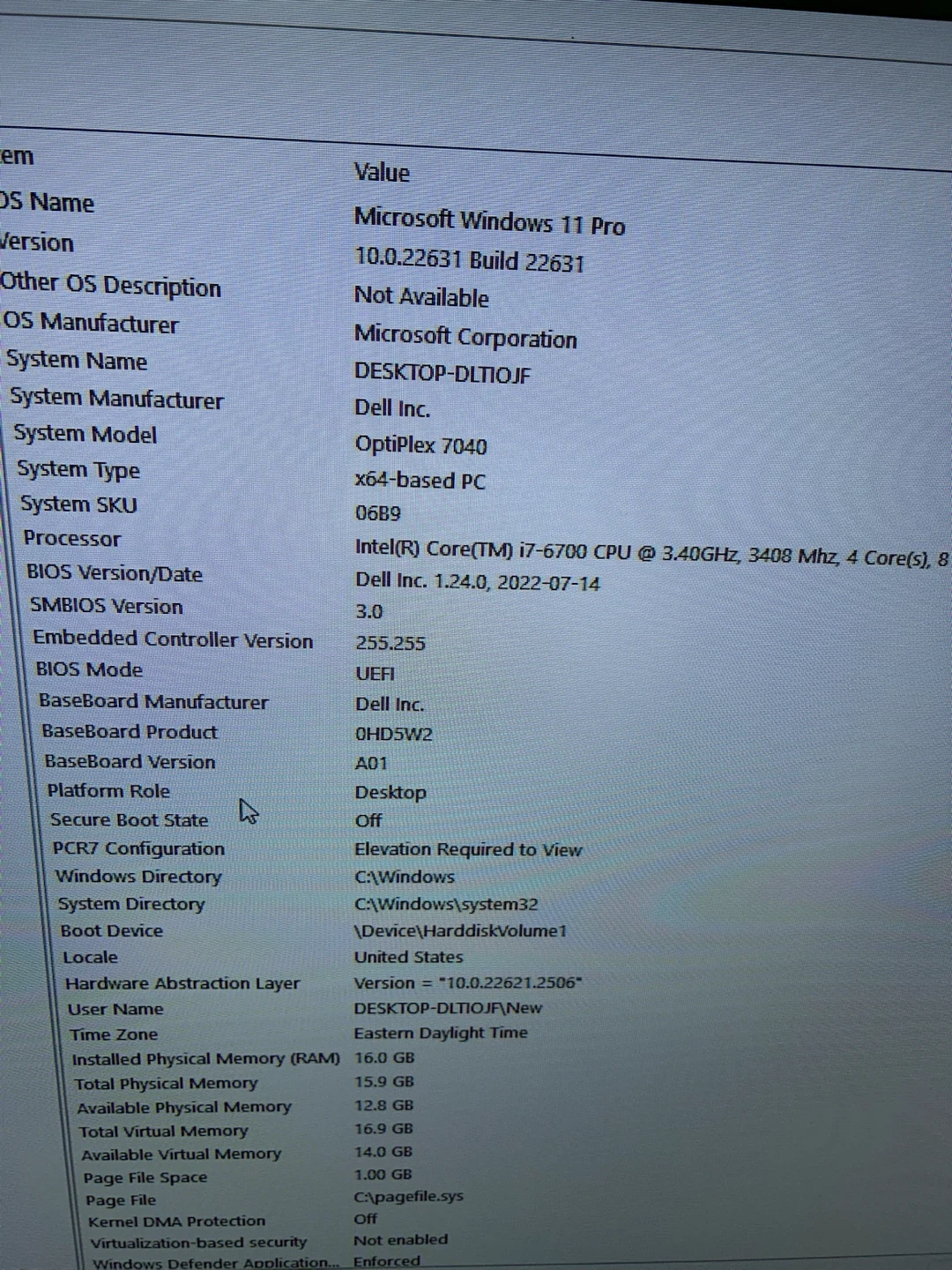 Dell OptiPlex 7040 - 16GB ram/ 256GB ssd/win 11 - photo 3