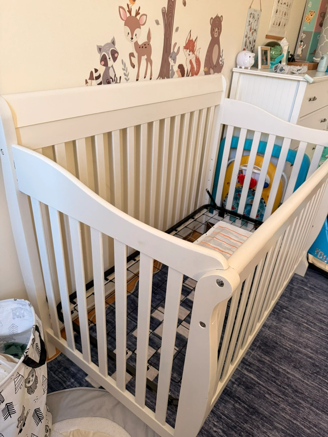 White Wood Baby Crib - photo 4