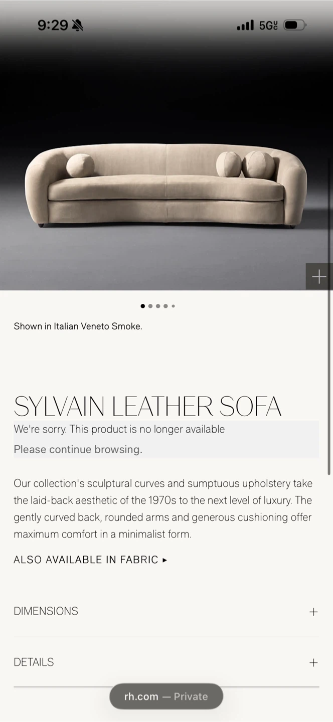 RH Sylvain Fabric Sofa - photo 5
