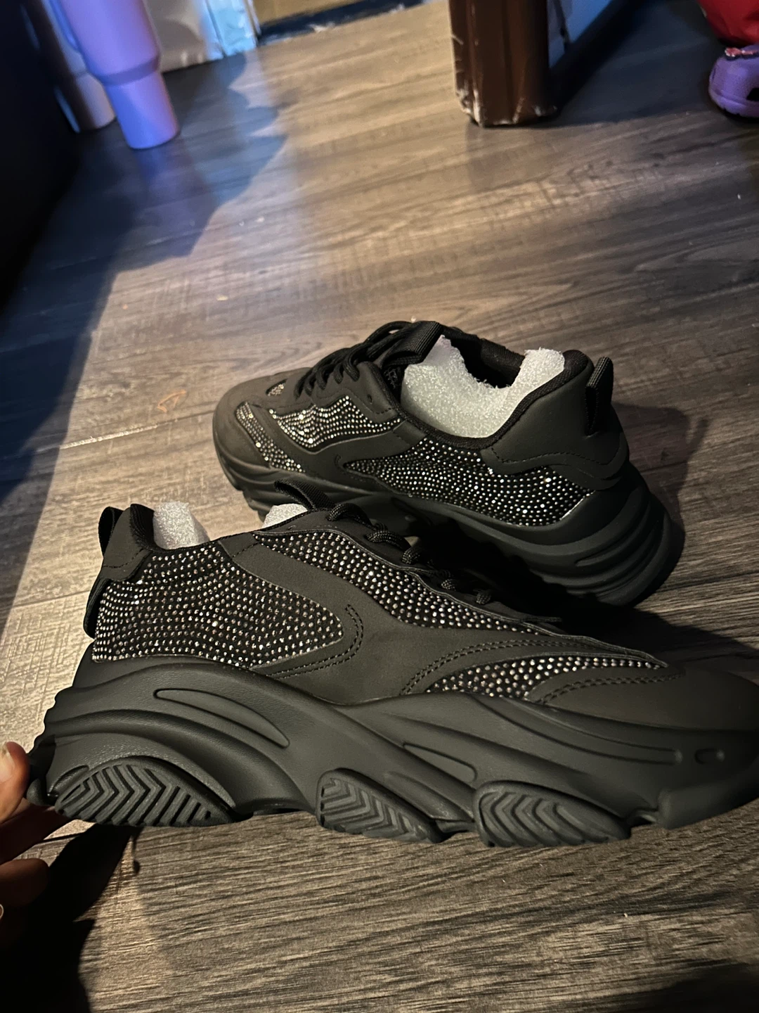 Steve Madden Black Rhinestone Sneakers - photo 3