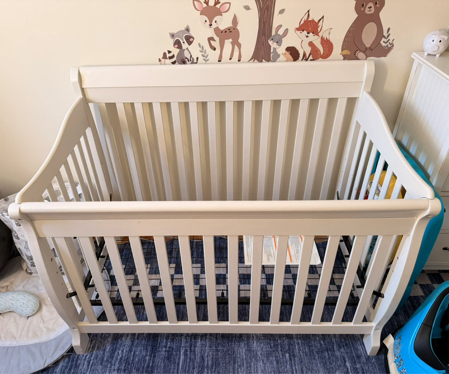 White Wood Baby Crib