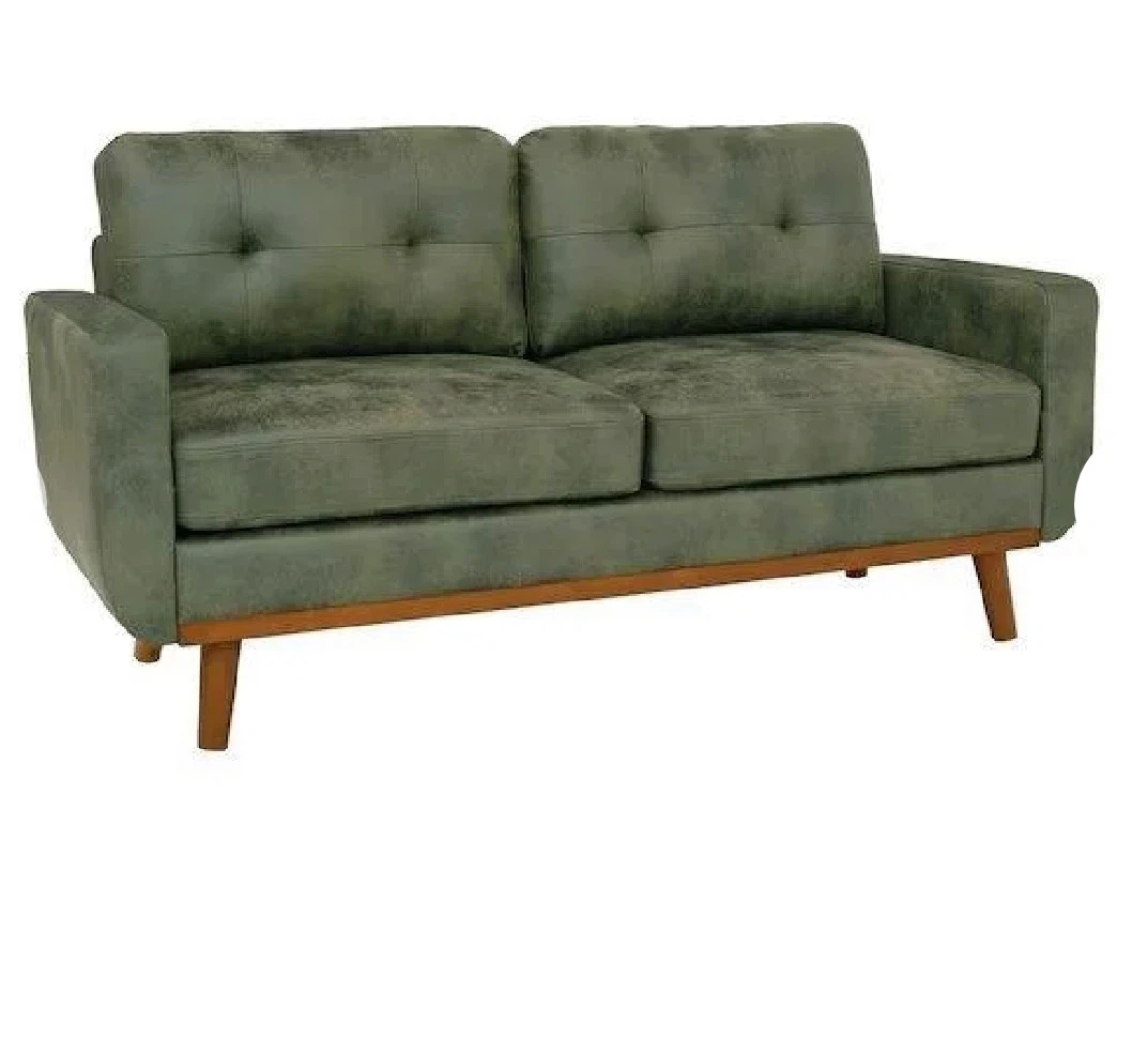 Green Faux Leather Sofa - photo 3
