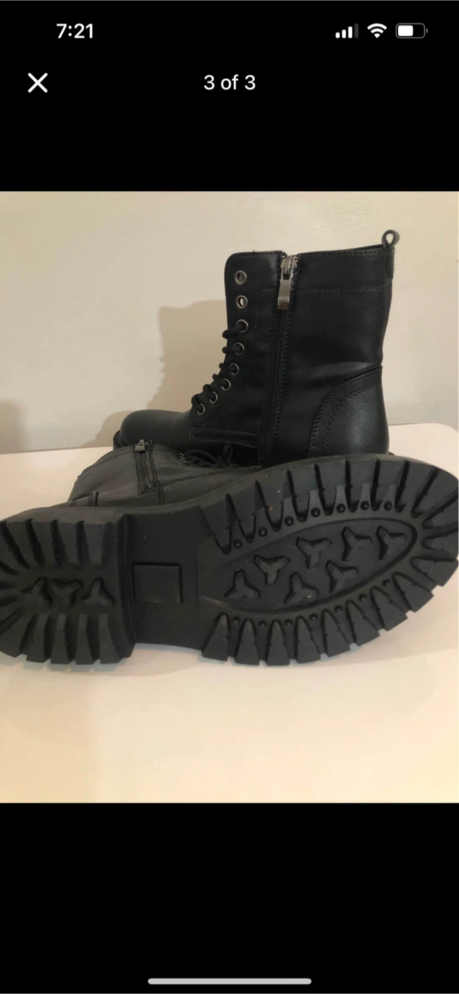 Womens Black combat boots FALL - photo 2