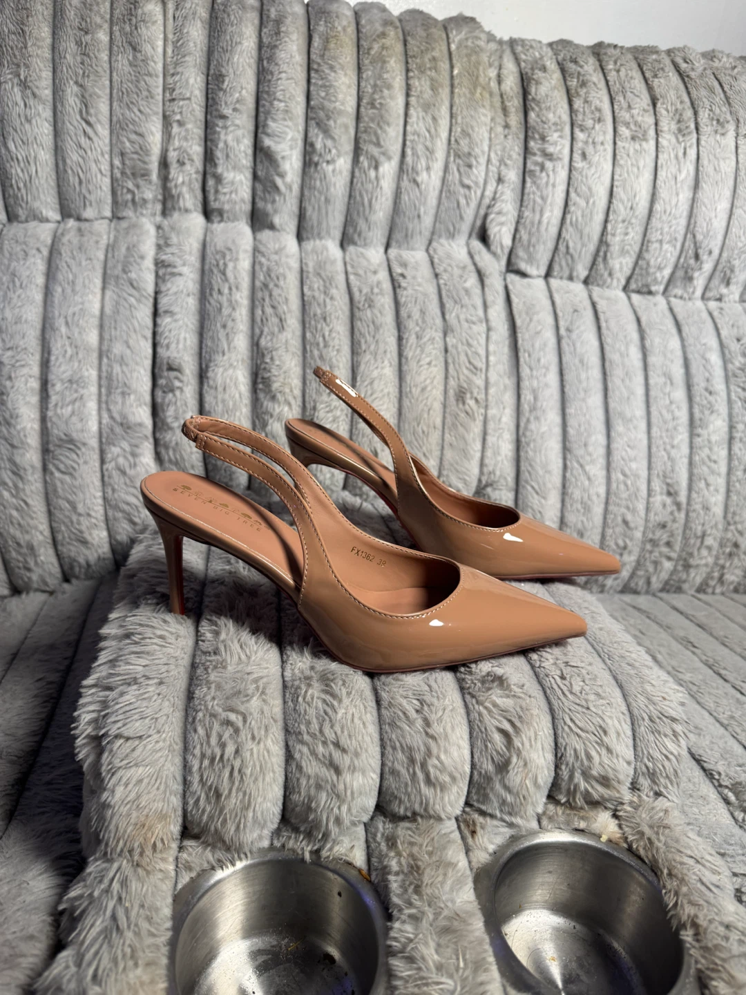 Seven Big Tree Nude Patent Slingback Heels - photo 2