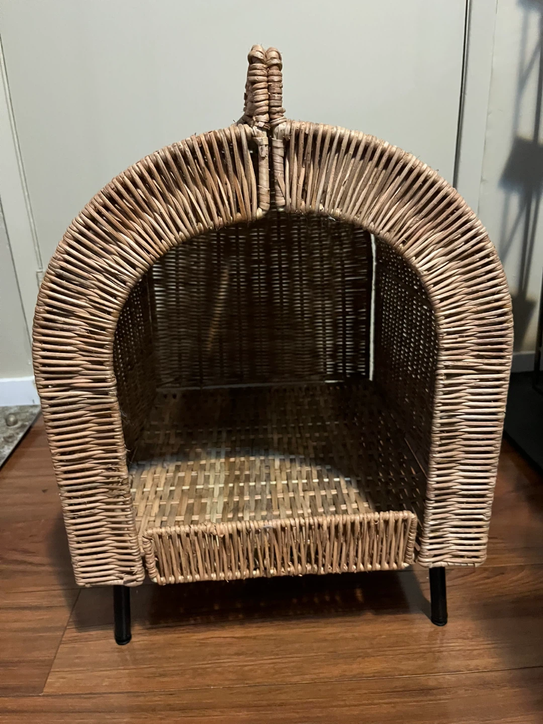 Wicker Pet Bed with Grey Cushion - photo 2