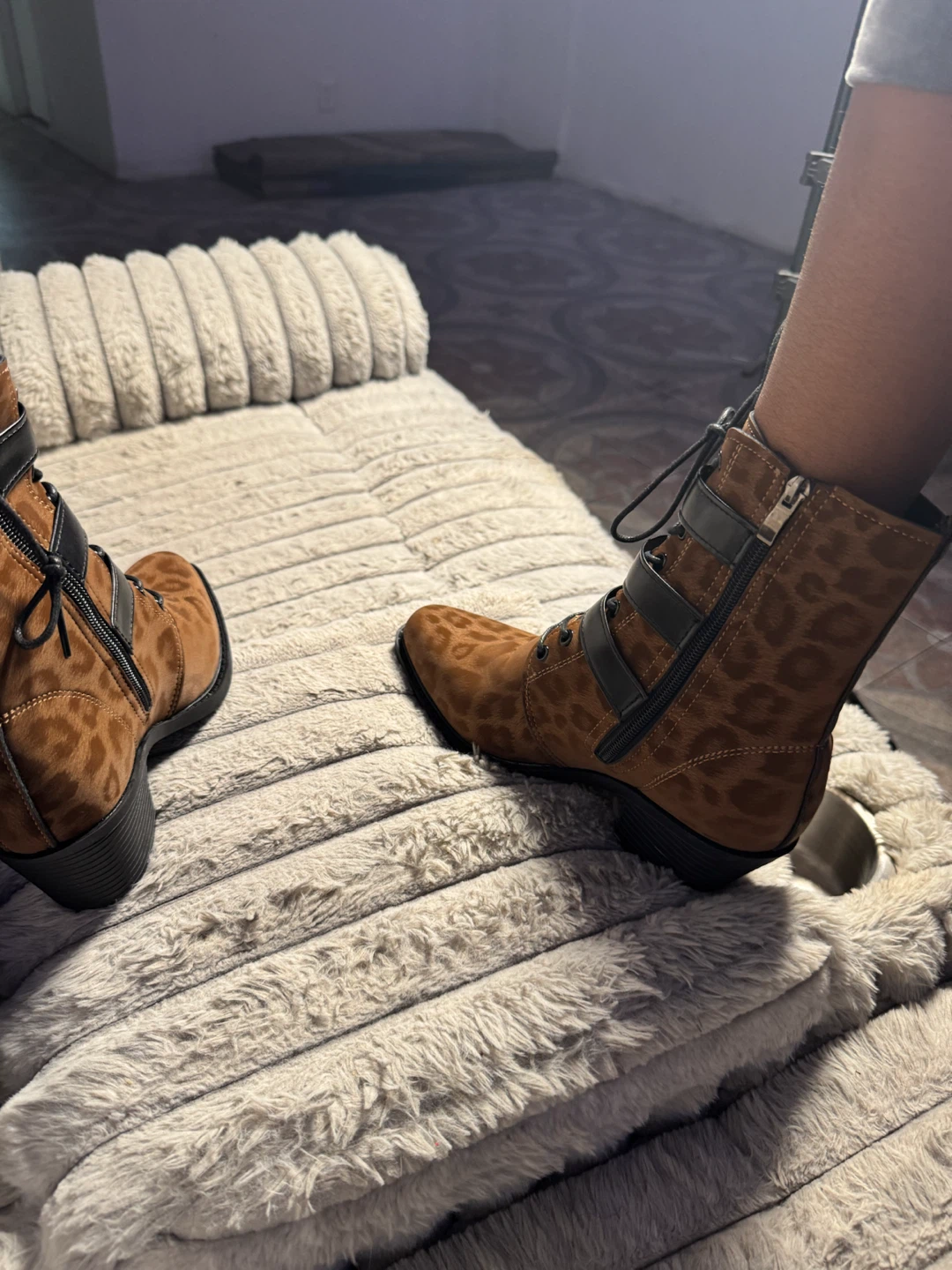 Leopard Print Buckle Ankle Boots - photo 4