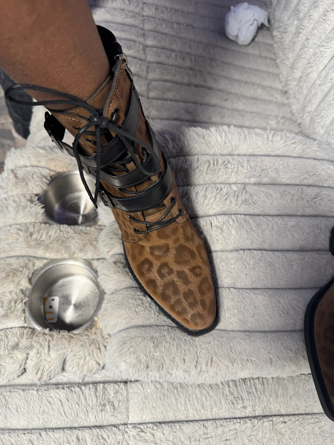 Leopard Print Buckle Ankle Boots - photo 5