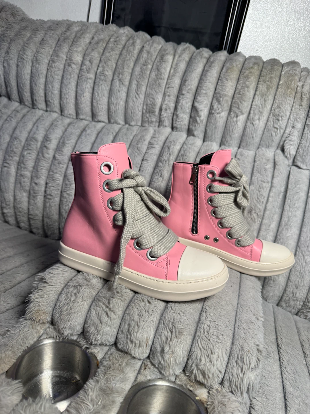 Pink High-Top Sneakers Size 40 - photo 3