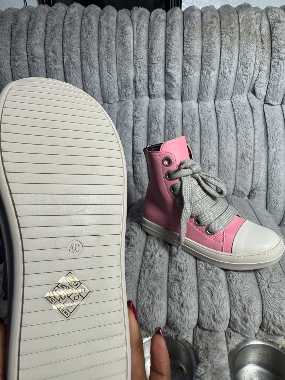 Pink High-Top Sneakers Size 40 - photo 5