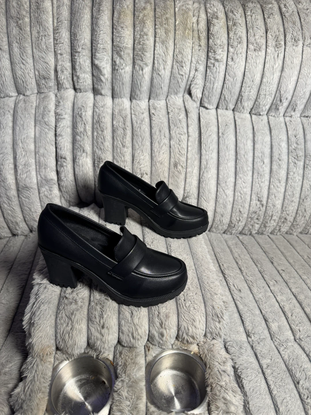 Black Block Heel Loafers - photo 4