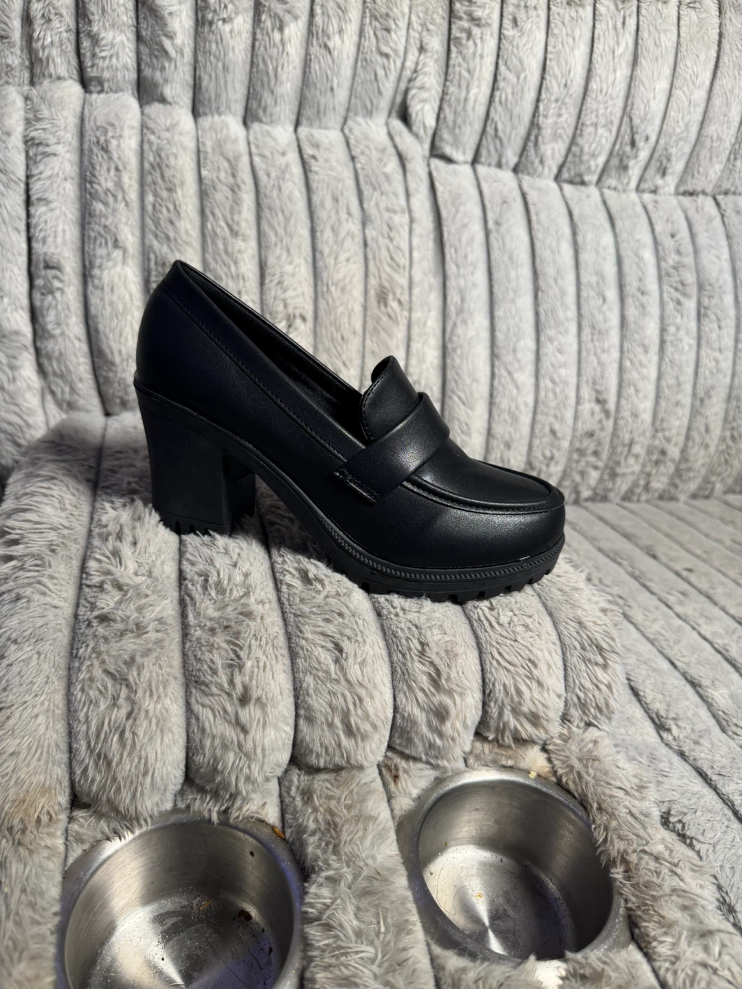 Black Block Heel Loafers - photo 5