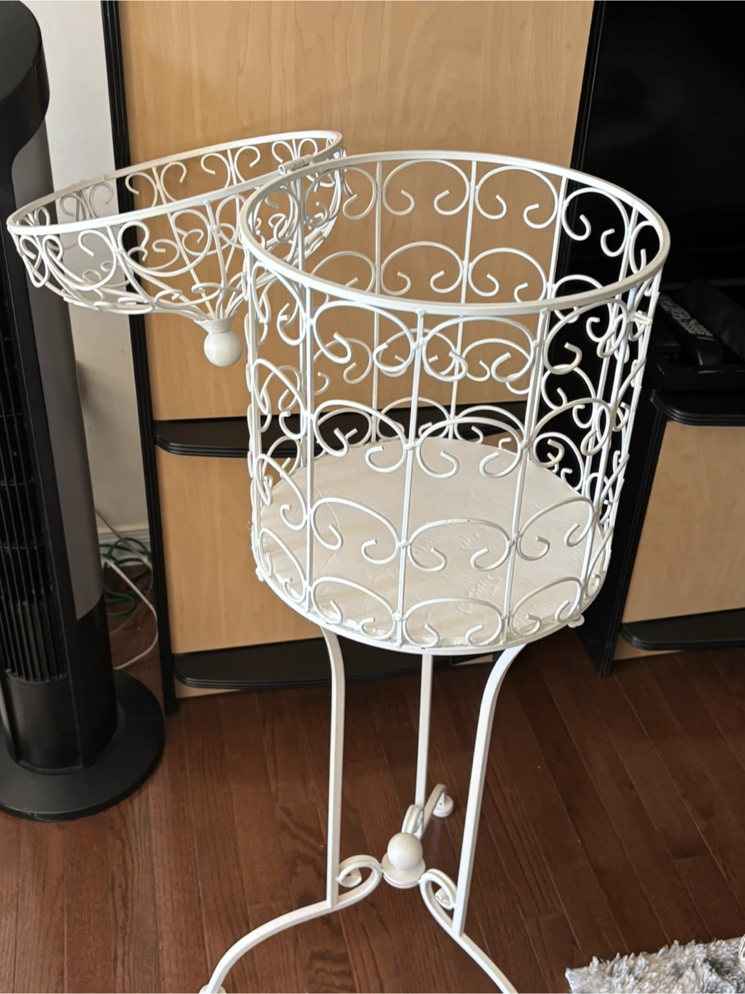 White Metal Decorative Birdcage Stand - photo 3