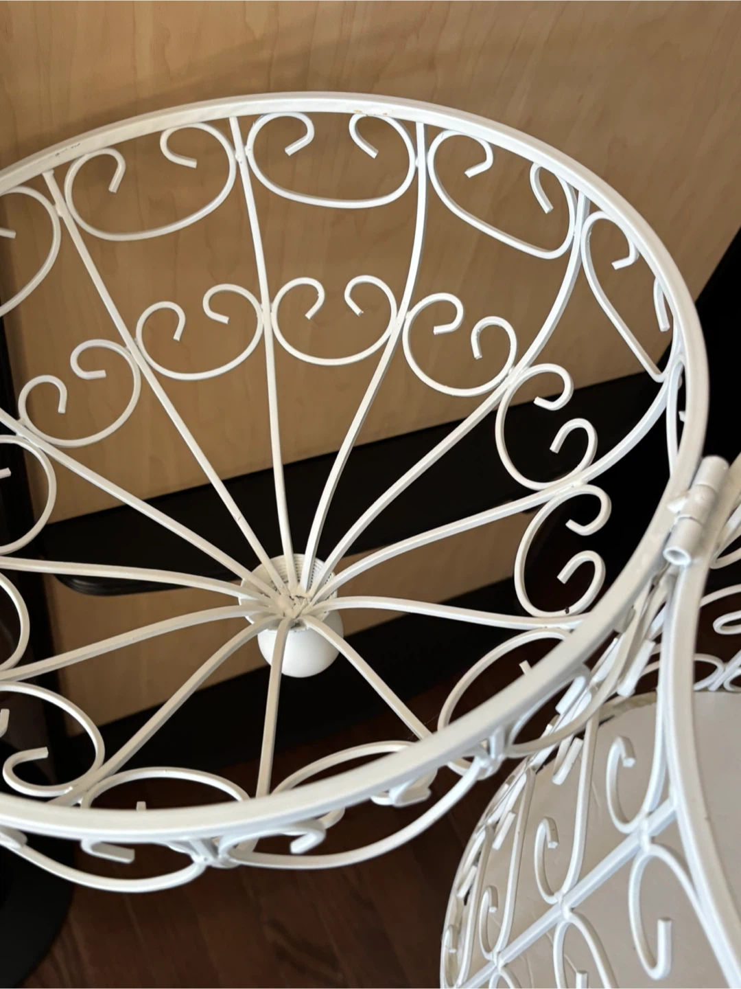 White Metal Decorative Birdcage Stand - photo 5