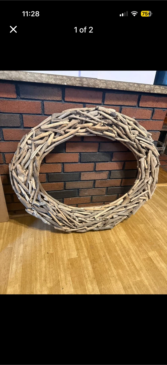 Large open driftwood frame