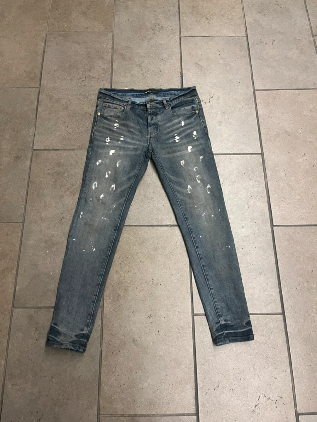 Purple Brand Paint Splatter Jeans