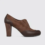 Camper Brown Oxfords Leather Lace-up Heeled Shoes