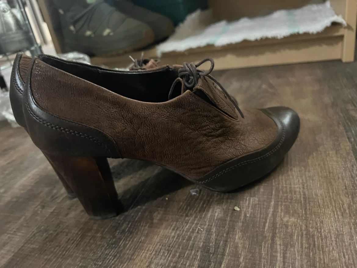Camper Brown Oxfords Leather Lace-up Heeled Shoes - photo 2