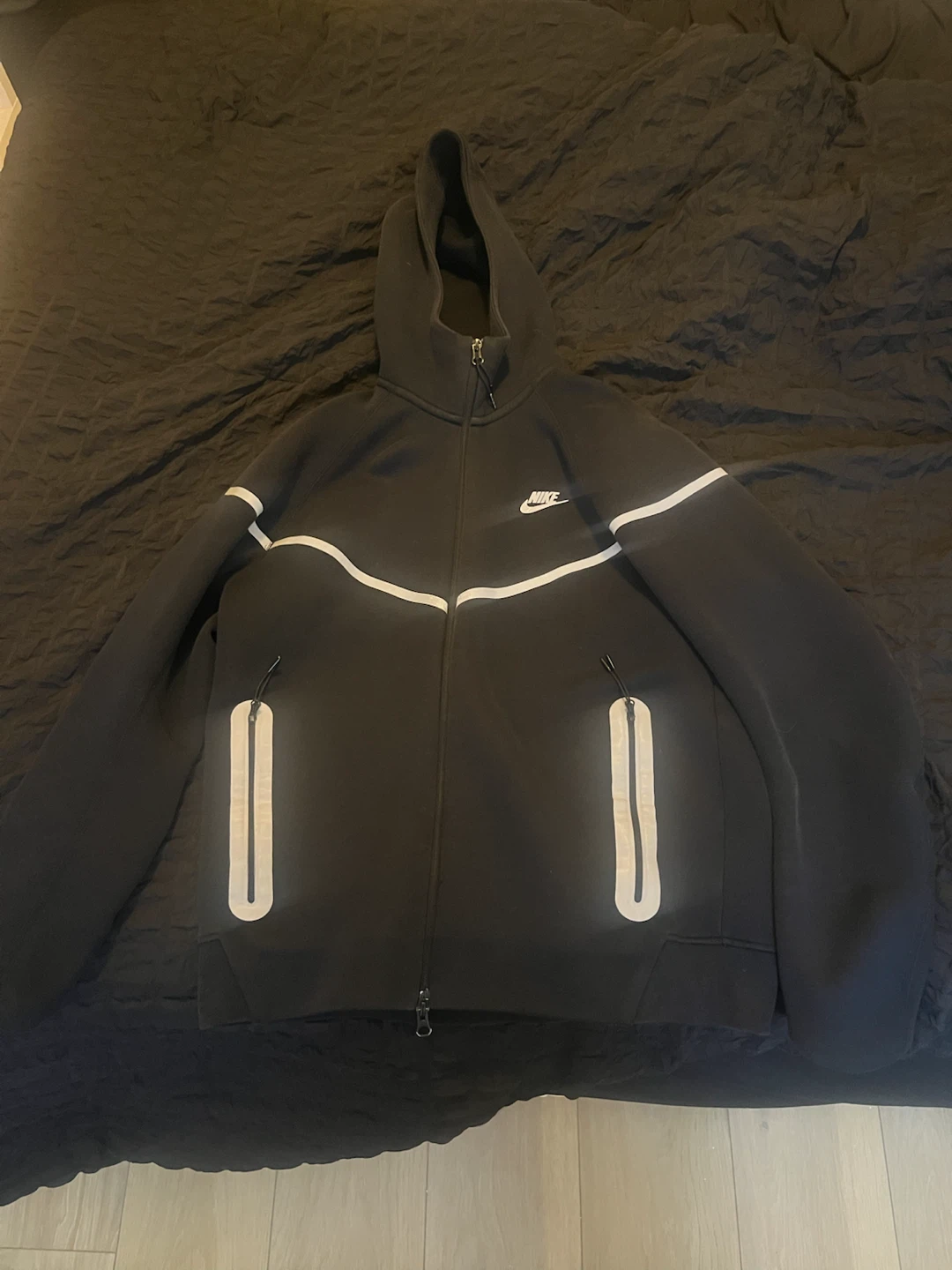 Nike Tech Fleece Hoodie Black reflective