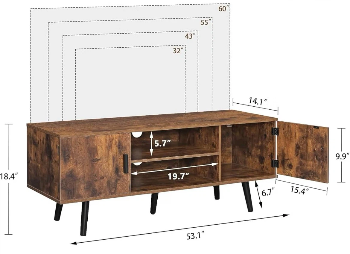 TV Stand Cabinets and Shelves, TV Table for Living Room - photo 2