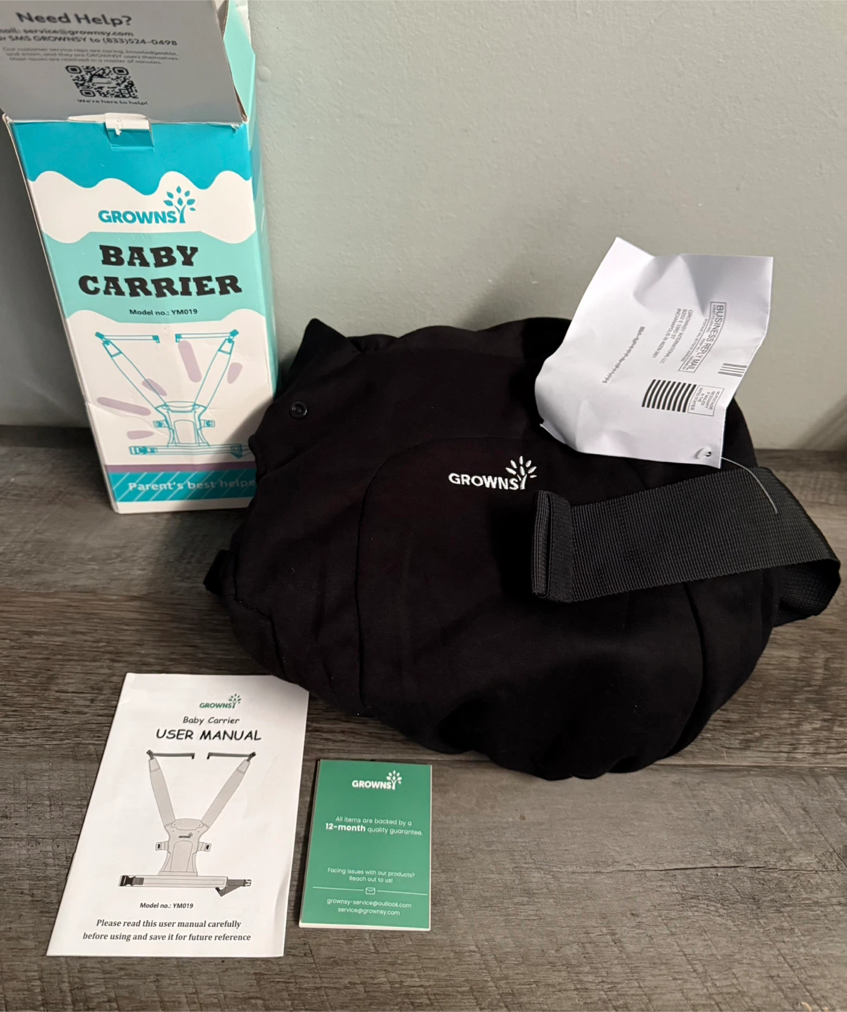 GROWNSY Ergonomic Baby Carrier - Black