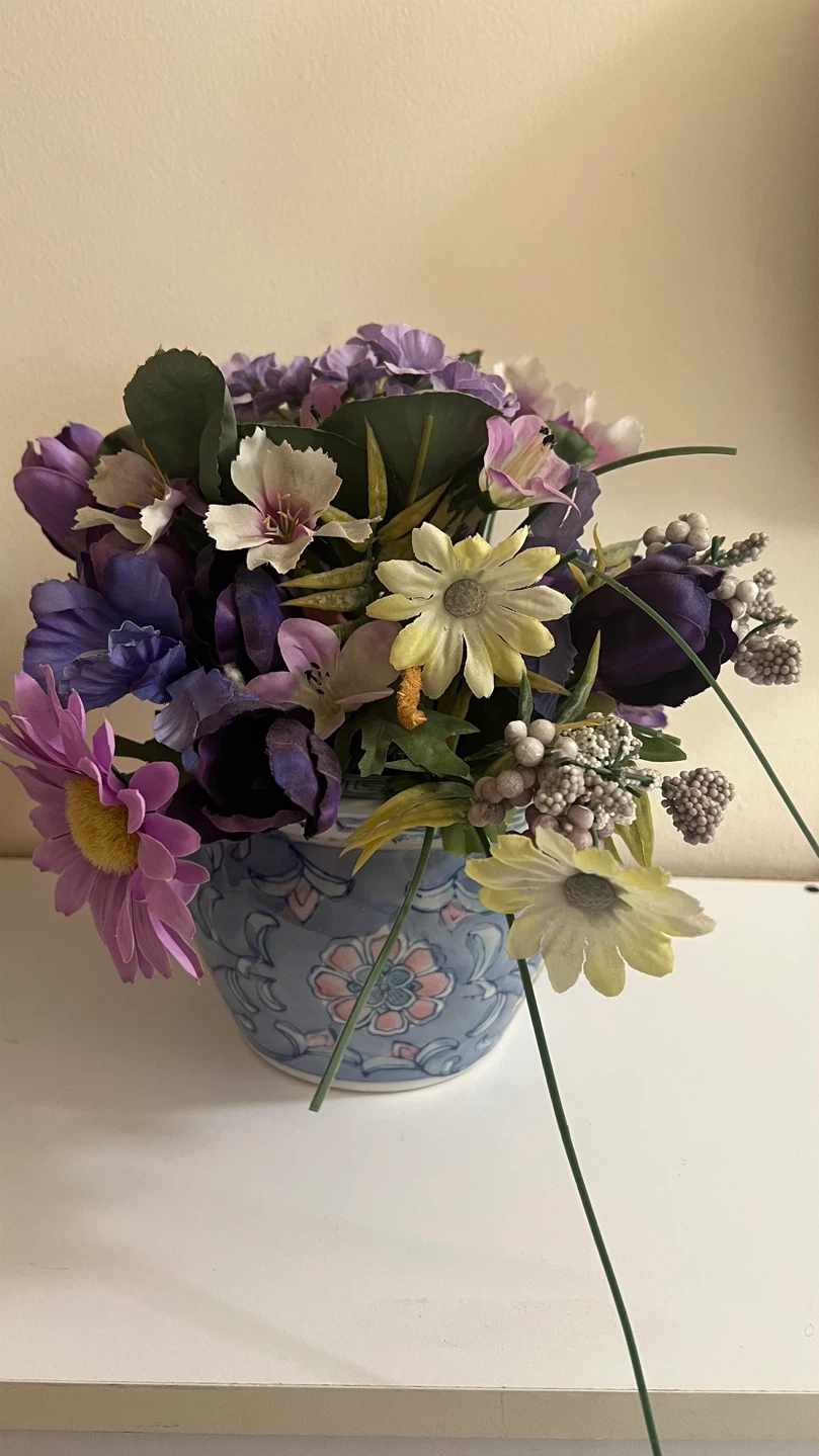 Artificial Floral Arrangement in Ceramic Vase