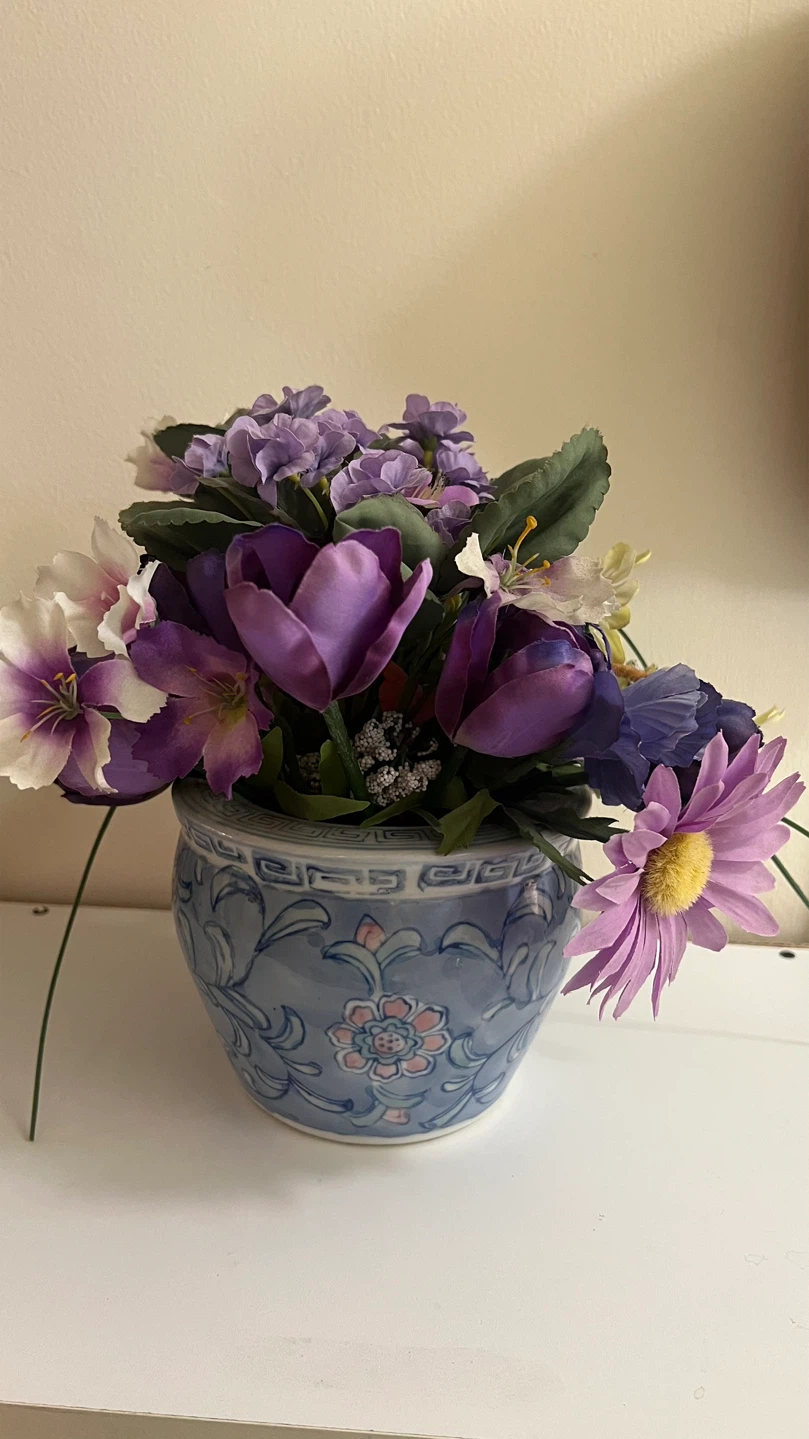 Artificial Floral Arrangement in Ceramic Vase - photo 2