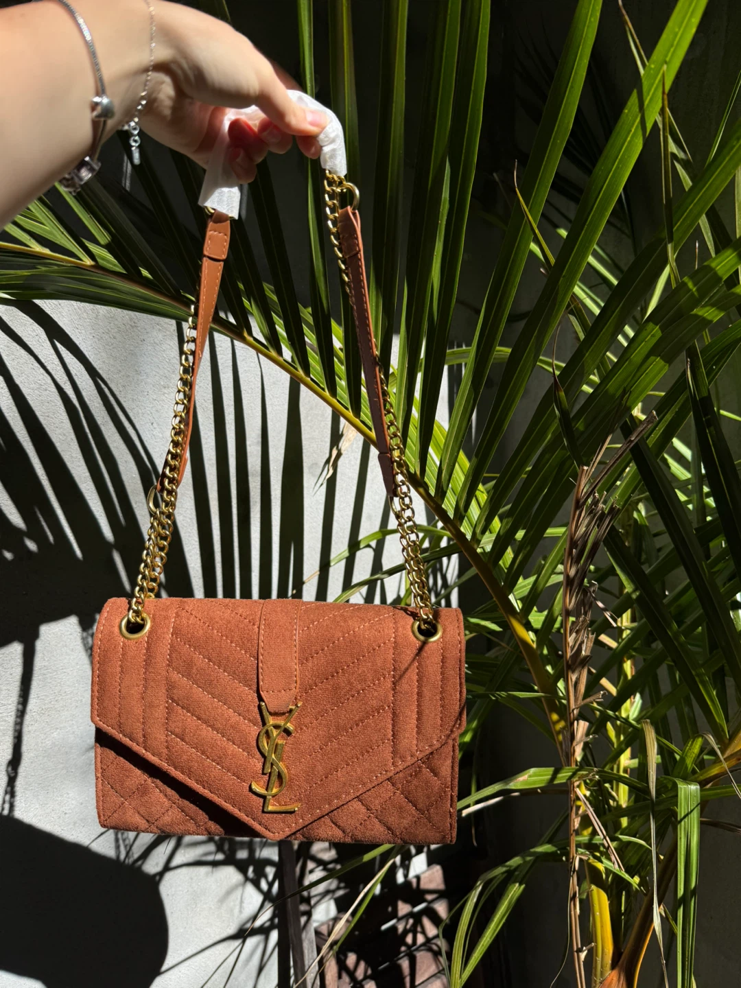 Yves Saint Laurent Brown Suede Chain Bag - photo 3