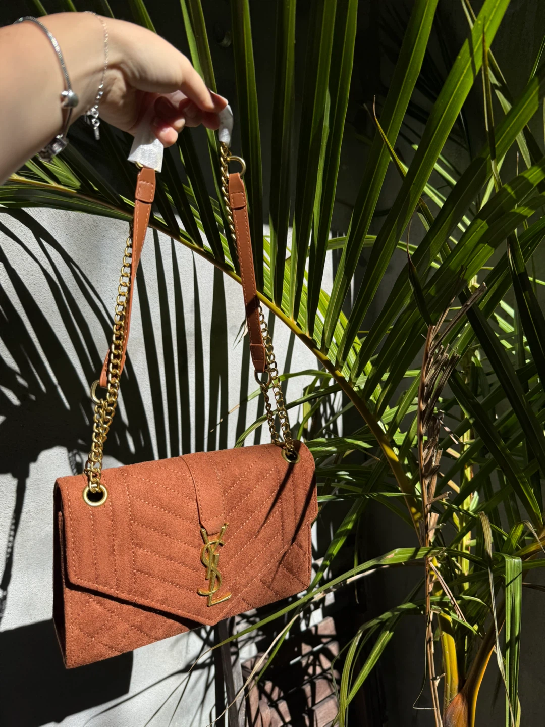 Yves Saint Laurent Brown Suede Chain Bag - photo 4