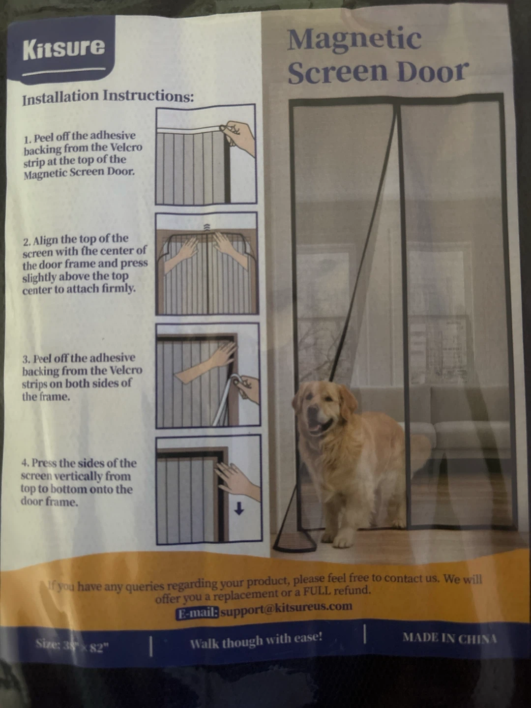 Kitsure Magnetic Screen Door 38 x 82 inches - photo 2