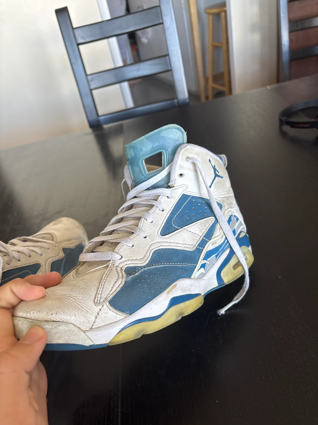 70$ USED Air Jordan MVP 678 sky blue colorway Sneakers - photo 5