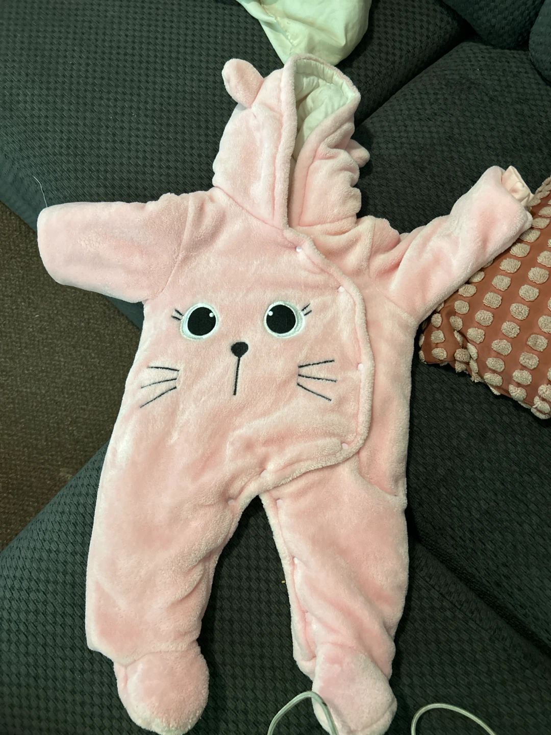 Pink Cat Baby Bunting Suit