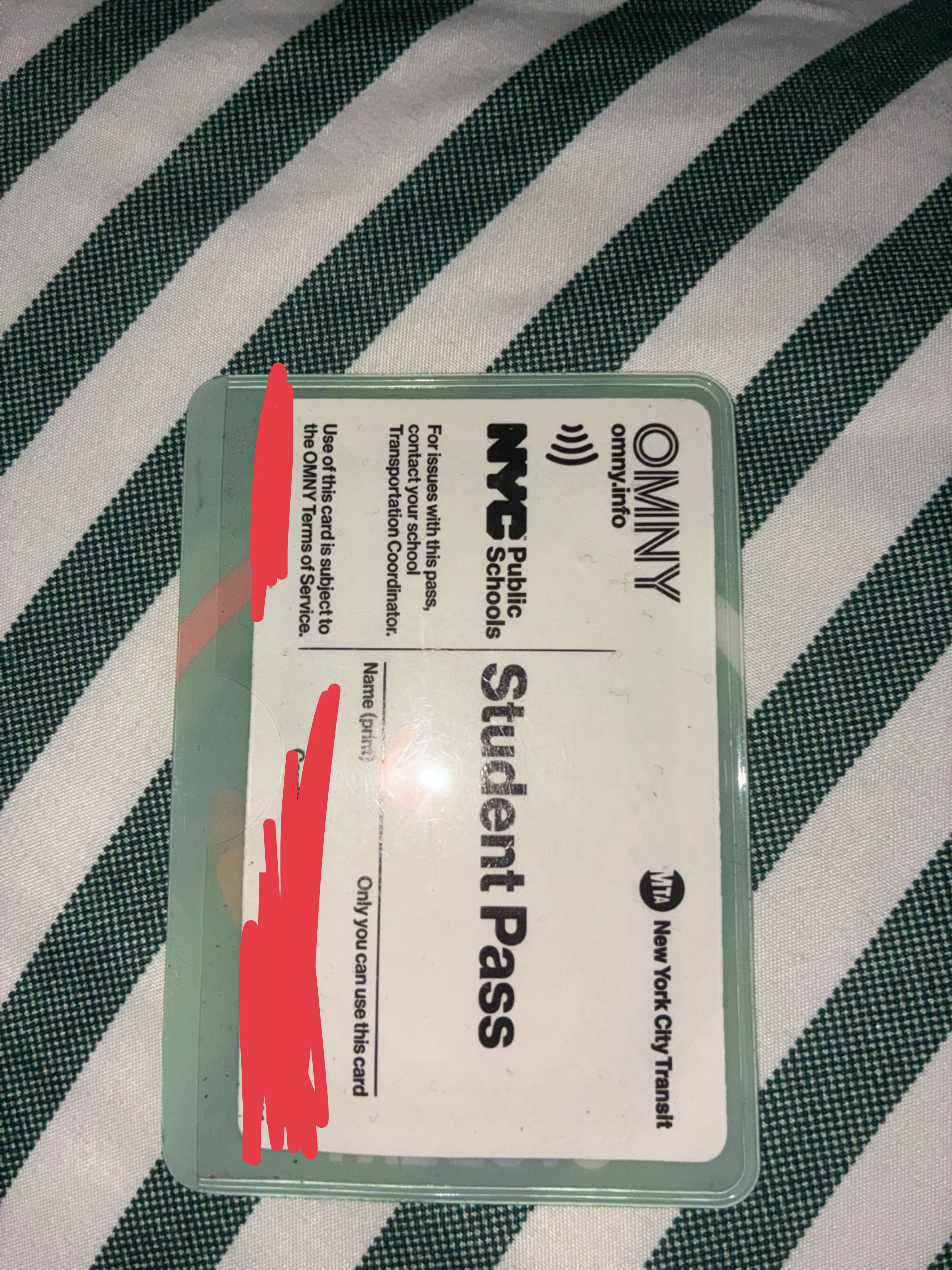 MTA OMNY Student Pass Card - photo 2